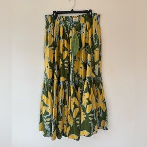 Farm Rio Floral Tiered Midi Skirt